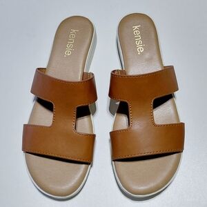 KENSIE Women's Elena Tan Slip On Sandals Size 6M
